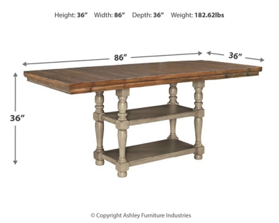 Lettner Counter Height Extendable Dining Table Ashley