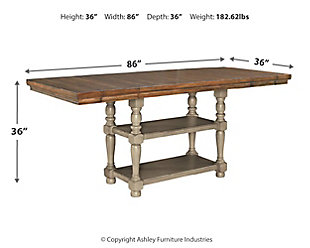 Lettner Counter Height Dining Extension Table, , large