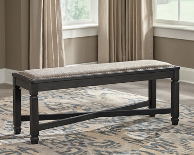 Tyler Creek Dining Bench, Black/Grayish Brown, large