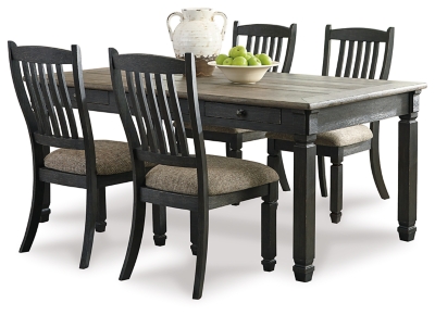 Tyler Creek Dining Table and 4 Chairs, Black/Gray