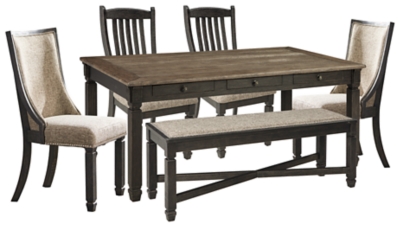Tyler Creek Dining Table and 4 Chairs and Bench