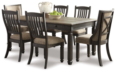 Tyler Creek Dining Table and 6 Chairs, Black/Gray, large