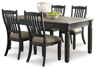 Tyler Creek Dining Table and 4 Chairs, Black/Gray, large