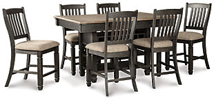 Tyler Creek Counter Height Dining Table and 6 Barstools, Black/Gray, large