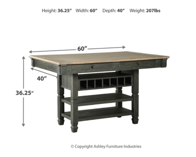 Tyler Creek Counter Height Dining Table, Black/Gray, large