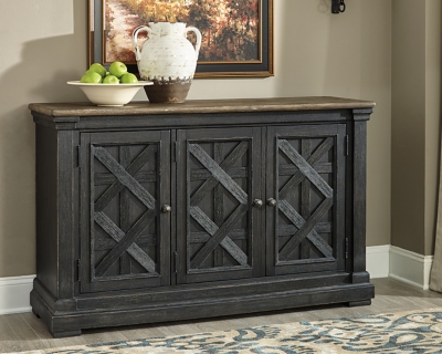 D736-60 Tyler Creek 3 Door Dining Server, Black/Gray sku D736-60