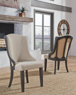 Ashley upholstered dining discount chairs