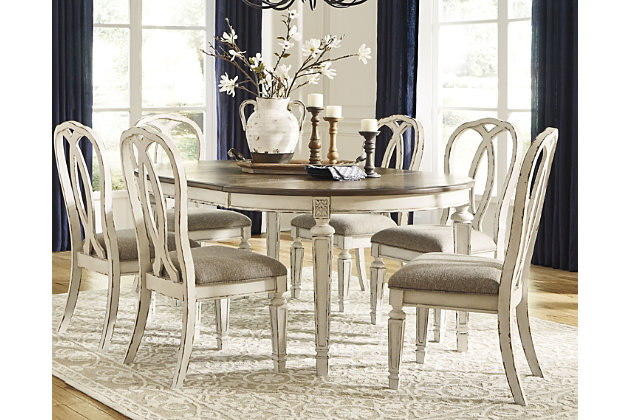 Realyn Dining Table And 6 Chairs Set, French Country Oval Dining Room Table