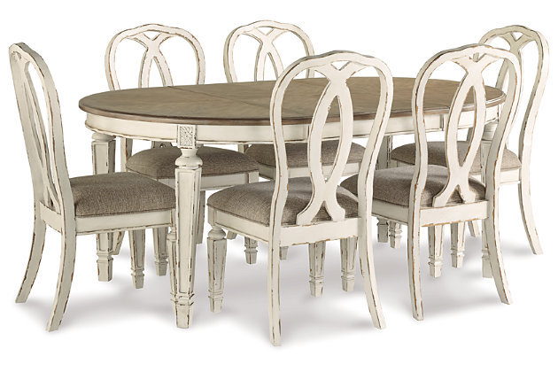 Realyn Dining Table And 6 Chairs Set, How Long Is A Table With 6 Chairs