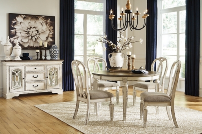 Ashley round best sale dining room sets