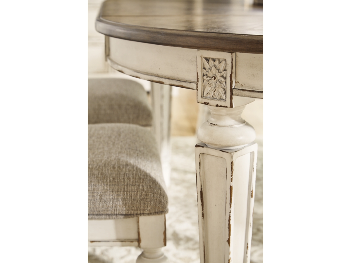 Realyn Dining Extension Table - Chipped White - (D743-35)