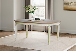 Realyn Dining Extension Table, Chipped White, rollover