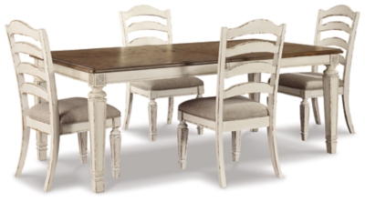 APG-D743-45C Realyn Dining Table and 4 Chairs, Chipped White sku APG-D743-45C