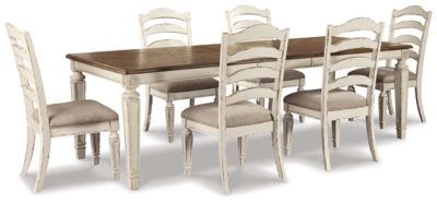 Realyn Dining Table and 6 Chairs, Chipped White