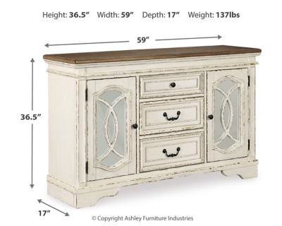 Realyn Dining Server, Chipped White, large