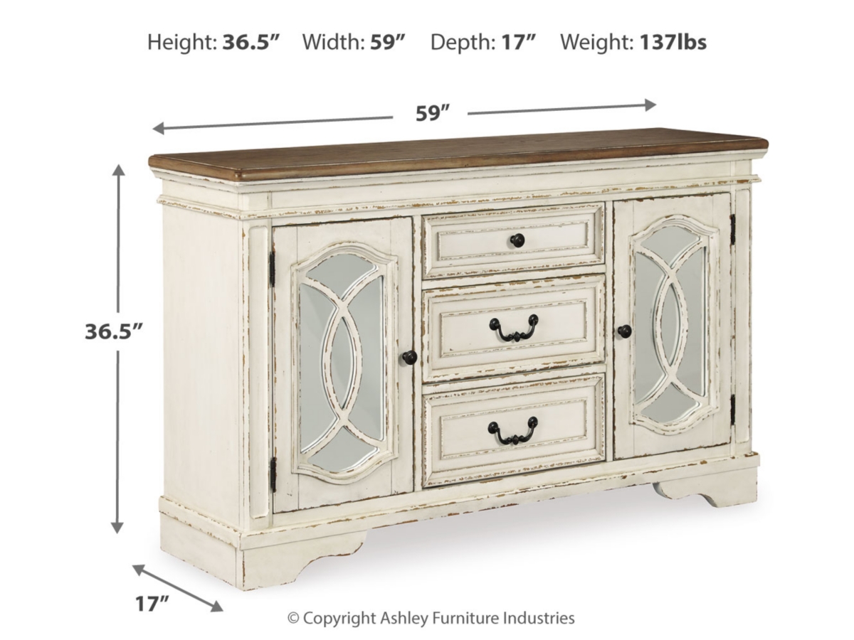 Realyn Dining Server - Chipped White - (D743-60)