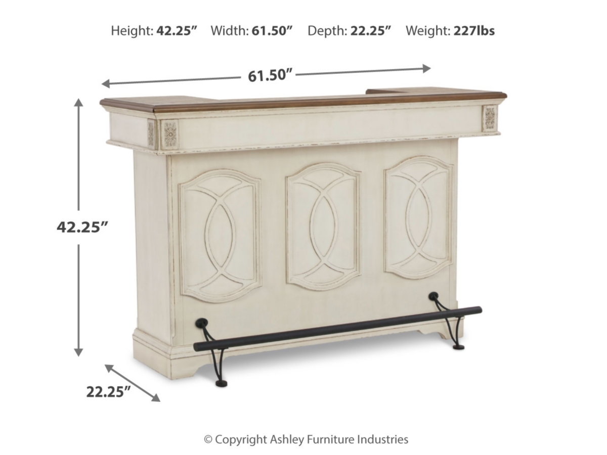Realyn Bar with Stemware Rack and Wine Storage Ashley