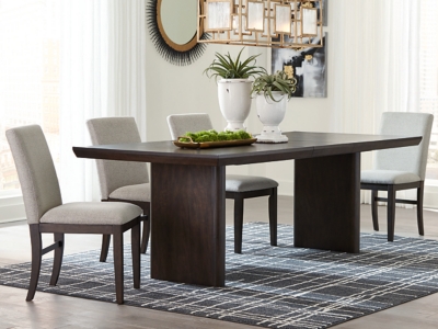 Bruxworth Extendable Dining Table, Dark Brown, Wood