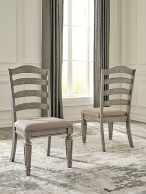 Lodenbay Ladderback Dining Chair (Set of 2), Antique Gray