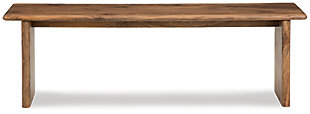 With its back-to-nature sensibility, the Isanti dining room bench is a natural fit for your well-edited space. Clean-lined design lets the beautifully organic quality and inherent luster of the mango wood shine through. From its smooth, sculptural profile to the refreshing light finish, it’s a piece that makes a statement in your naturally beautiful home.Made of mango wood | Natural light brown finish | Assembly required | Estimated Assembly Time: 15 Minutes