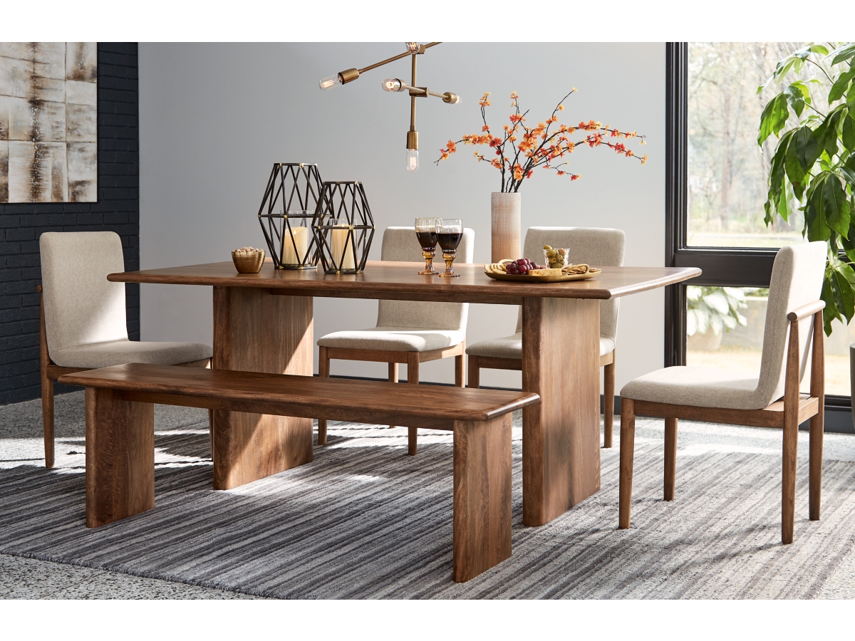 Isanti Dining Table and 4 Chairs and Bench, , large