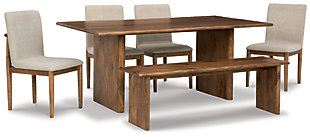 Isanti Dining Table and 4 Chairs and Bench, , large