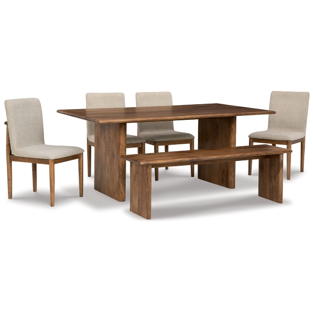 Isanti Dining Table and 4 Chairs and Bench Set   