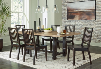 Charterton Dining Table and 6 Chairs, Two-tone Brown