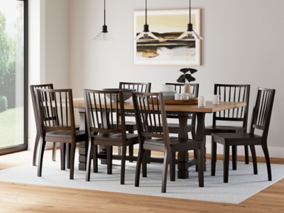 Charterton Dining Table and 8 Chairs, Two-tone Brown