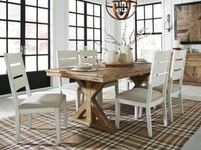 Grindleburg Rectangular Dining Table with Trestle Base Ashley