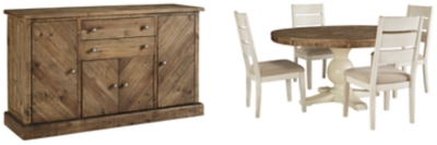 Grindleburg Dining Table And 4 Chairs With Storage Set Ashley Furniture Homestore
