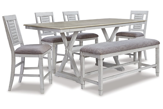 Teganville Counter Height Dining Table, Counter Height Table Chairs And Bench