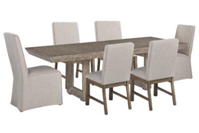 APG-D760-7P Langford Dining Table and 6 Chairs, Light Grayish  sku APG-D760-7P