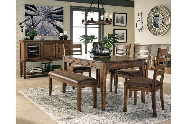 Royard Dining Table Ashley, Lodge Dining Room Sets With Bench