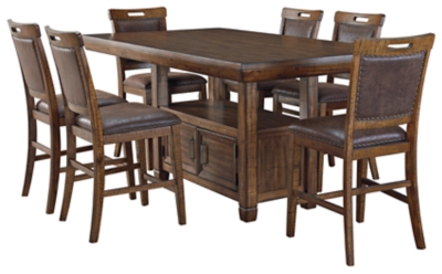 Royard Counter Height Dining Table And 6 Barstools Set Ashley Furniture Homestore