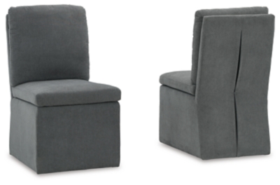 Krystanza Dining Chair with Upholstered Skirt and Pleated Back