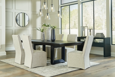 Londer Dining Table and 6 Chairs, Black