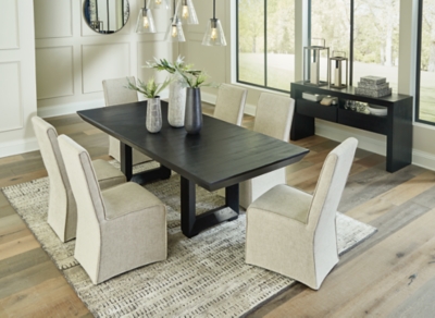 APG-D76845-8P Londer Dining Table and 6 Chairs with Storage, Bla sku APG-D76845-8P