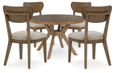 Roanhowe Dining Table and 4 Chairs, Brown