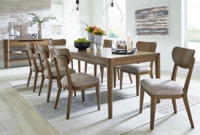 APG-D76935-9P Roanhowe Dining Table and 8 Chairs, Brown sku APG-D76935-9P