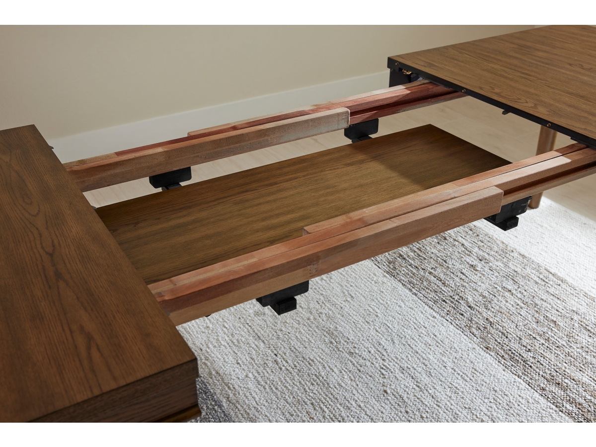 Butterfly Leaf Dining Table With Self Storing Extension Leaves Up