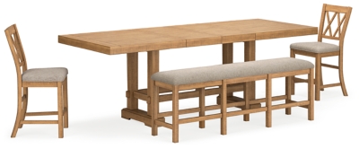 Havonplane Counter Height Dining Table and 2 Barstools and Bench, , large