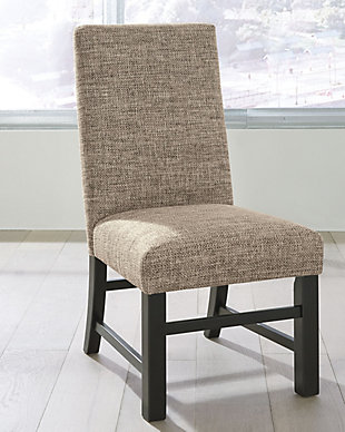 Load up on earthy character. Scale back on fuss. As the Sommerford dining room side chair proves to perfection—less is more. It’s sure to impress everyone around your table.Wood frame | Cushioned back and seat with polyester/acrylic upholstery | Assembly required | Excluded from promotional discounts and coupons | Estimated Assembly Time: 30 Minutes