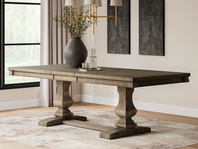 APK-D776-55 Johnelle Extendable Dining Table, Gray, Wood sku APK-D776-55