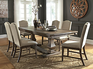 Johnelle Dining Table And 6 Chairs Set, How Big Of A Round Table For 6 Chairs