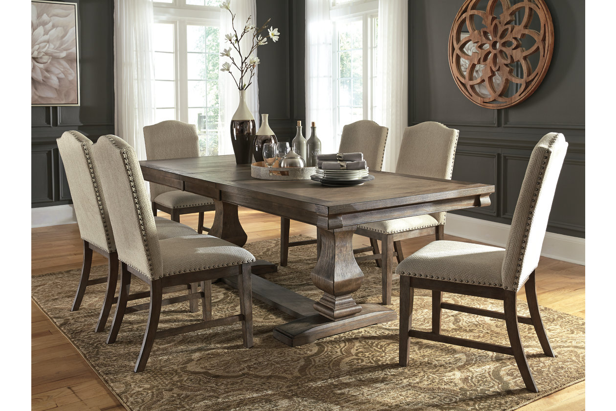 Johnelle Dining Table And 6 Chairs With, Wood Dining Room Sets