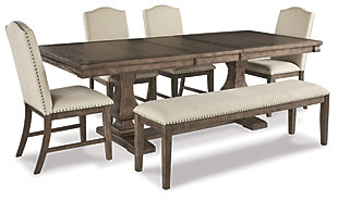 Johnelle Dining Table and 4 Chairs and Bench, , large