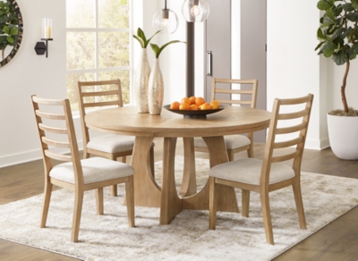 APG-D78150-5P Rencott Dining Table and 4 Chairs, Light Brown sku APG-D78150-5P