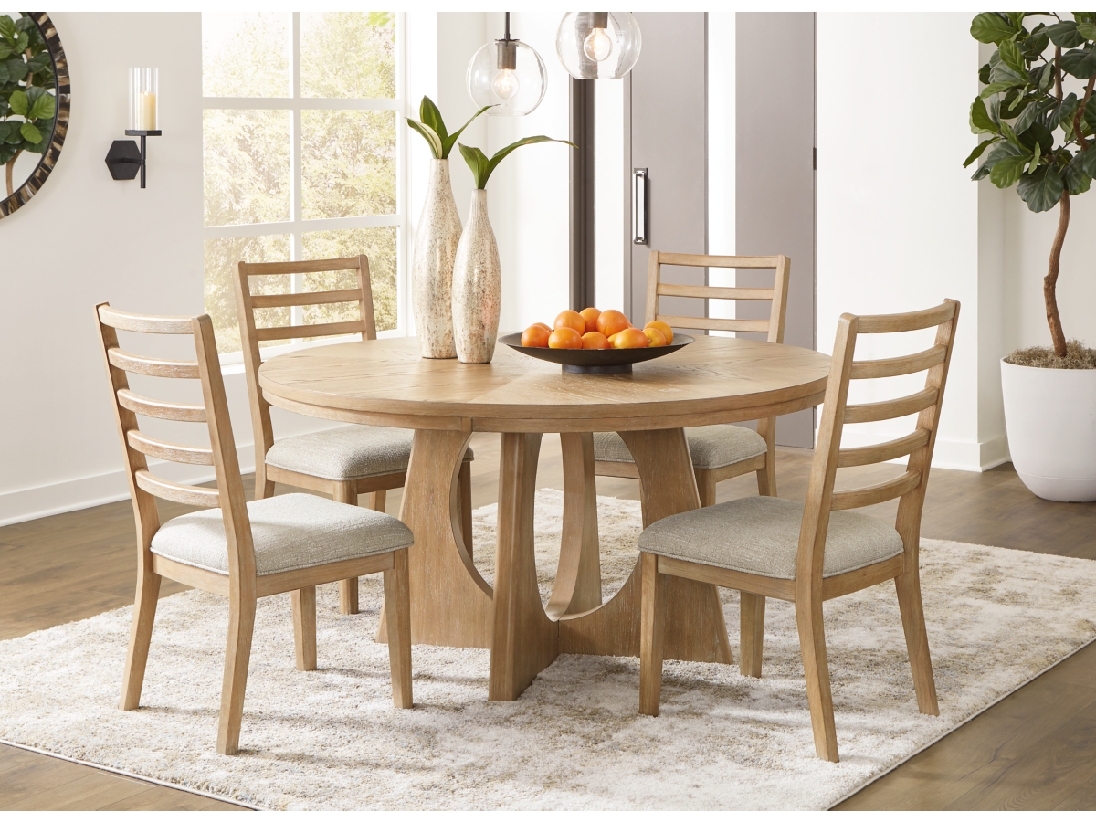 Ashley Rencott Dining Table and 4 Chairs, Light Brown, image size:1200x900