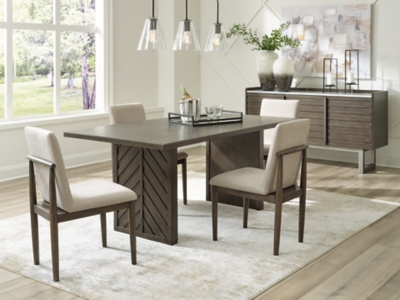 APG-D786-5P Arkenton Dining Table and 4 Chairs, Grayish Brown sku APG-D786-5P